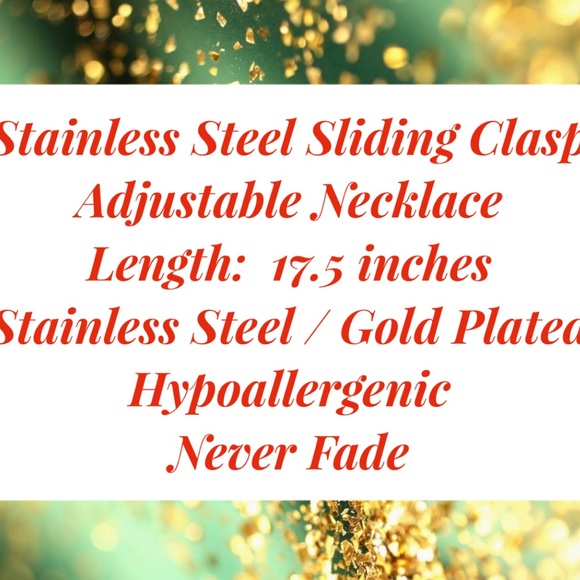 Stainless Steel Sliding Clasp Adjustable Necklace - Picture 2 of 9